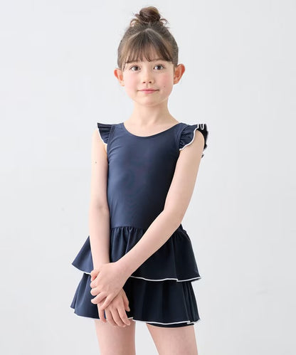日本童裝 aF#a325 防UV 連體泳衣 120-150cm 女童款 夏季 夏日玩水泳衣特輯
