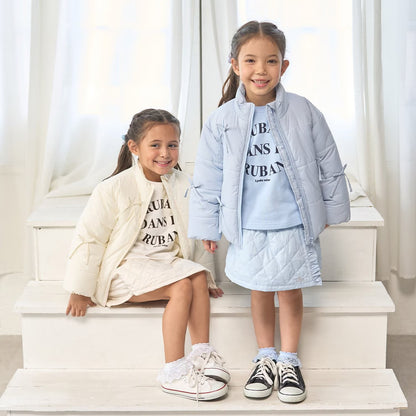 日本童裝 Ly# mine 蝴蝶結夾棉外套 100-150cm 女童款 冬季 (適合寒冷天氣、溫度低天氣）OUTERWEAR