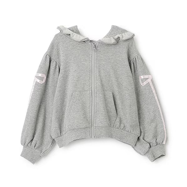 日本童裝 Ly# mine 絲帶線拉鍊連帽外套 100-150cm 女童款 秋季 OUTERWEAR