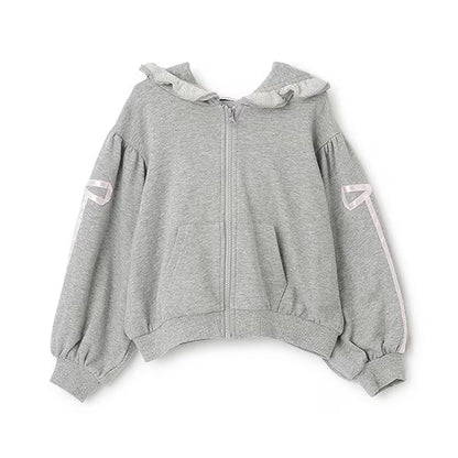 日本童裝 Ly# mine 絲帶線拉鍊連帽外套 100-150cm 女童款 秋季 OUTERWEAR