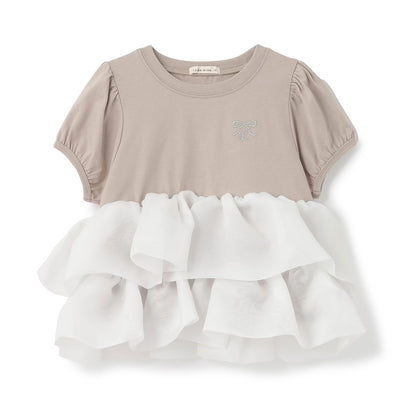 日本童裝 Ly# mine 歐根紗拼接上衣 90-140cm 女童款 夏季 TOPS
