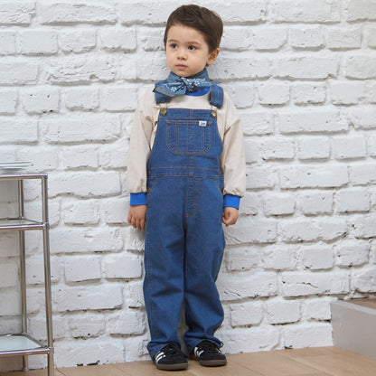 日本童裝 pe#main x【Lee】吊帶連身工人牛仔褲 80-130cm 男童款/女童款 夏季 Jumpsuit