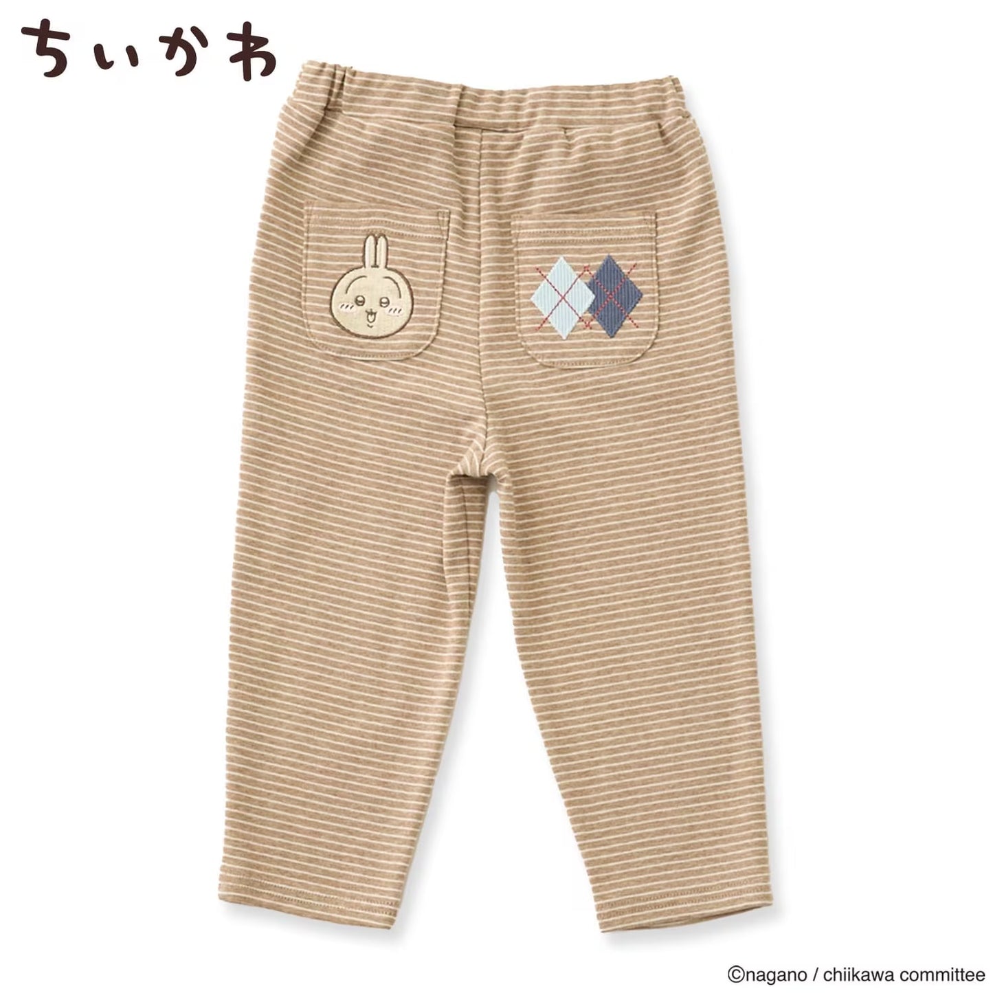 日本童裝 pe#main x【Chiikawa】菱形貼花長褲 80-130cm 男童款/女童款 初生嬰兒 夏季 PANTS