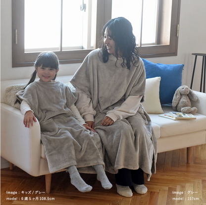 日本直送 超細纖維絨毛套頭睡袋/家居服  Free Size 親子裝 大人款 秋冬季 睡袋系列