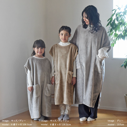 日本直送 超細纖維絨毛套頭睡袋/家居服  Free Size 親子裝 大人款 秋冬季 睡袋系列