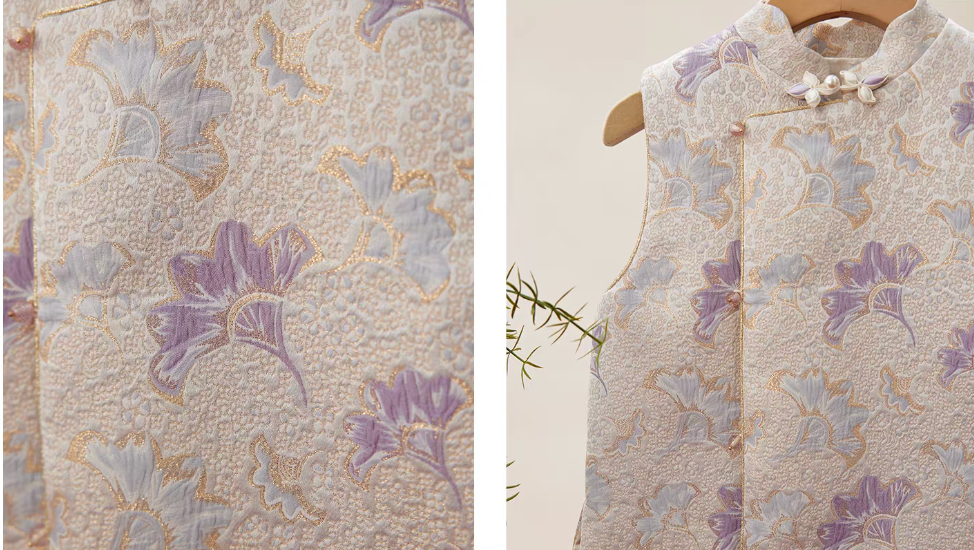 新年童裝  杏影搖金唐裝紗裙兩件套裝 90-150cm 女童款 新年中式華服唐裝 新春馬年 2026年