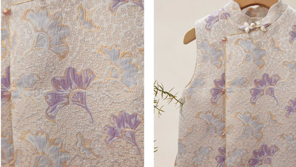 新年童裝  杏影搖金唐裝紗裙兩件套裝 90-150cm 女童款 新年中式華服唐裝 新春馬年 2026年