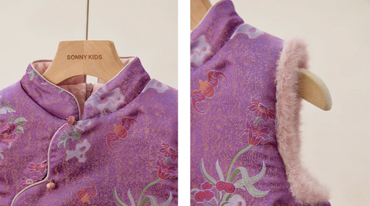 新年童裝 牡丹迎春唐裝背心/旗袍裙 90-140cm 女童款 新年中式華服唐裝 新春馬年 2026年 AAA