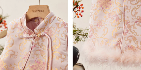 新年童裝 枝纏蓮禧唐裝外套/旗袍裙 90-150cm 女童款 新年中式華服唐裝 新春馬年 2026年 AAA