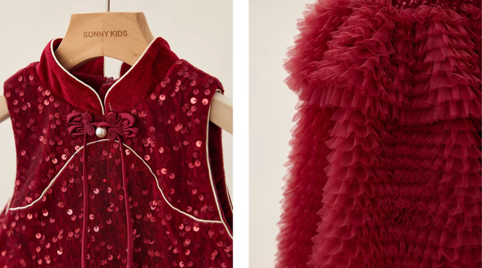 新年童裝 背心旗袍蛋糕裙 90-150cm 女童款 新年中式華服唐裝 新春馬年 2026年 AAA