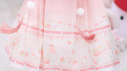 新年童裝 可愛幸福兔兔兩件套裝 100-160cm 女童款 新年中式華服唐裝 新春馬年 2026年