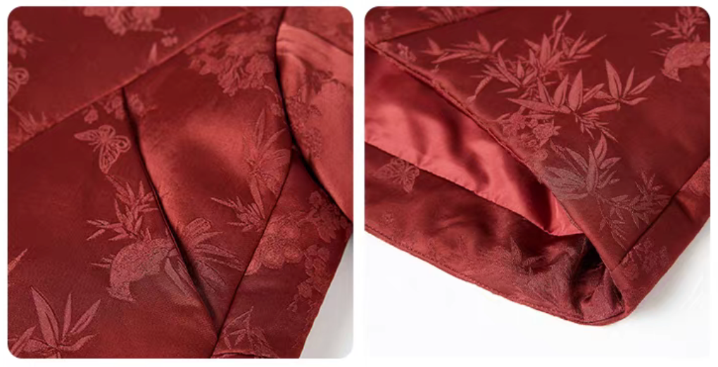 新年童裝 平安喜樂提花夾棉外套 100-160cm/S-XL 親子裝 女童款/大人款 新年中式華服唐裝 新春馬年 2026年 AAA