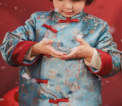 新年童裝 福瀾鯉章唐裝外套/背心旗袍裙 90-150cm 男童款/女童款 新年中式華服唐裝 新春馬年 2026年 AAA