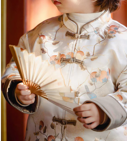 新年童裝 柿柿如意唐裝外套/旗袍背心裙 90-150cm 男童款/女童款 新年中式華服唐裝 新春馬年 2026年 AAA