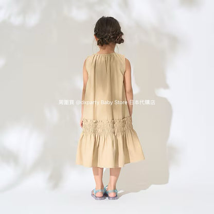 Japanese children's clothing Ly# mine bow vest dress 100-150cm girls summer dresses 
