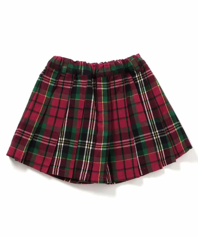 日本童裝 BREEZE 格仔百褶裙褲 80-140cm 女童款 冬季  SKIRTS PANTS Christmas 聖誕快樂特輯 聖誕服裝/飾物配件 聖誕紅/新年紅