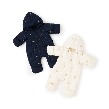 日本童裝 pe#main 刺繡絎縫連衣外套 70-80cm 初生嬰兒 男童款/女童款 冬季 (適合寒冷天氣、溫度低天氣）OUTERWEAR