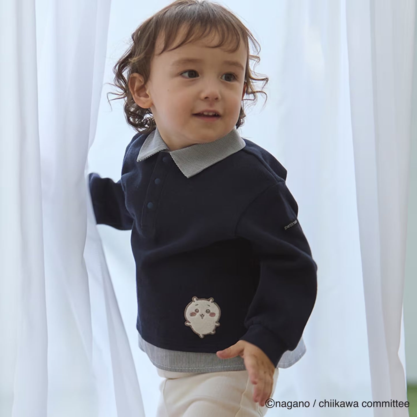 日本童裝 pe#main x Chiikawa 假兩件拼接上衣 80-110cm 男童款 夏季 TOPS