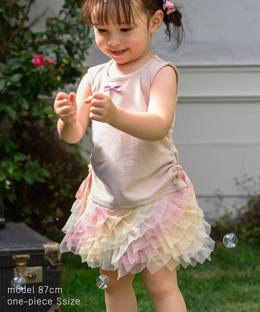 Japanese children's clothing panpantutu vest patchwork yarn tutu dress 80-140cm girls summer dresses 