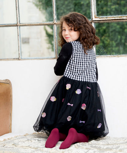 Japanese children's clothing panpantutu floral ribbon bubble dress 80-150cm girls summer dresses 