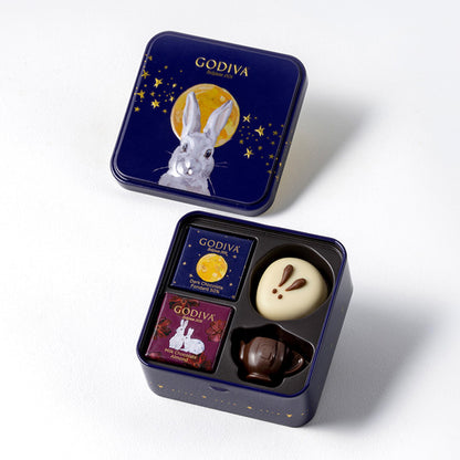 ‼️3/9晚上12點截單‼️日本直送 Godiva 月兔賞月朱古力限定小鐵盒 4粒入 限定手信 中秋節滿月限定