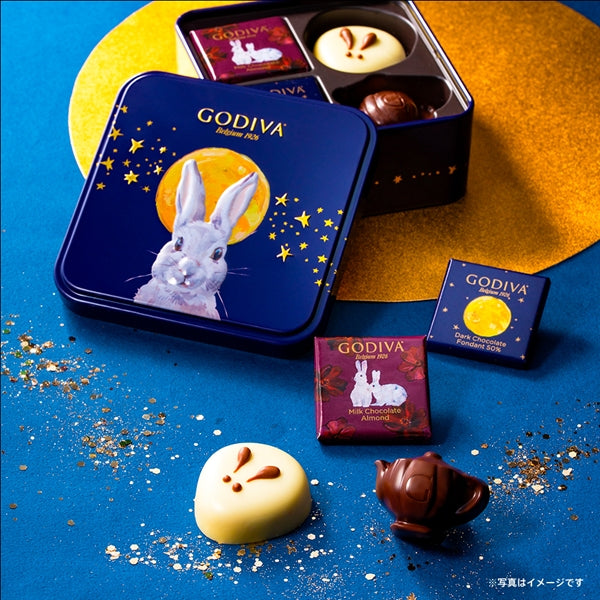 ‼️3/9晚上12點截單‼️日本直送 Godiva 月兔賞月朱古力限定小鐵盒 4粒入 限定手信 中秋節滿月限定