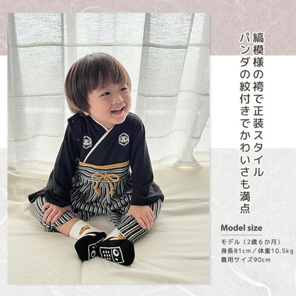 日本童裝 新年袴＋襪一套 日本和服 70-90cm 初生嬰兒 男童款 新年行運發財特輯 Happy New Year 馬年