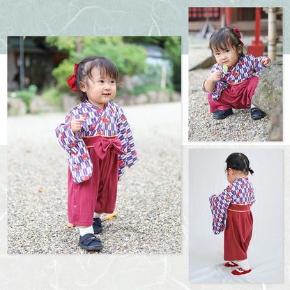 日本童裝 新年袴＋襪一套 日本和服 70-90cm 初生嬰兒 女童款 新年行運發財特輯 Happy New Year 馬年