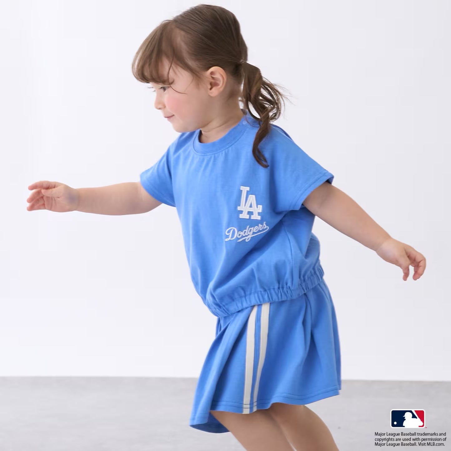 日本童裝 pe#main x 【MLB】上衣短裙兩件套裝 80-130cm 女童款 夏季 TOPS SKIRTS