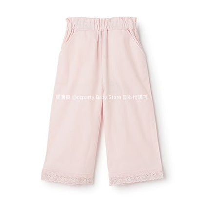 Japanese children's clothing pe#main lace wide-leg pants 80-130cm girls summer PANTS 