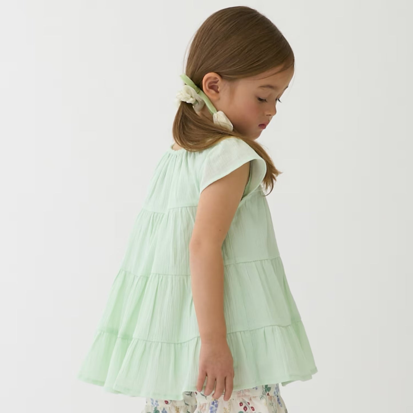 日本童裝 pe#main 接觸冷感 楊柳裙邊長衫 80-130cm 女童款 夏季 TOPS