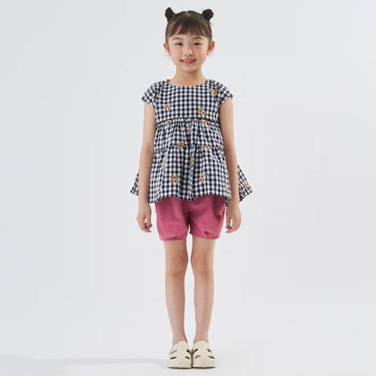 Japanese children's clothing Ly# mine tank top and shorts set 100-150cm girls summer TOPS PANTS 
