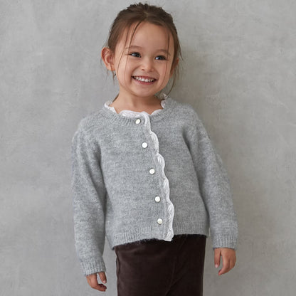 日本童裝 pe#main 蕾絲花邊針織外套 80-130cm 女童款 冬季 OUTERWEAR