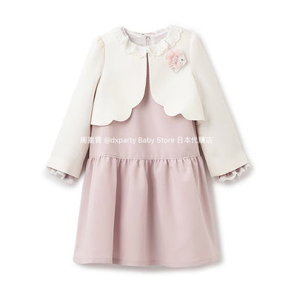 Japanese children's clothing pe#main dress two-piece suit 110-130cm girls summer dress outerwear interview / banquet / performance 