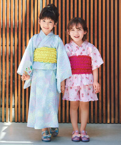 日本童裝 aF#a325 2Way 日本浴衣3件套裝 日本和服 110-140cm 女童款 夏季 OUTERWEAR DRESSES 日本夏祭慶典特輯