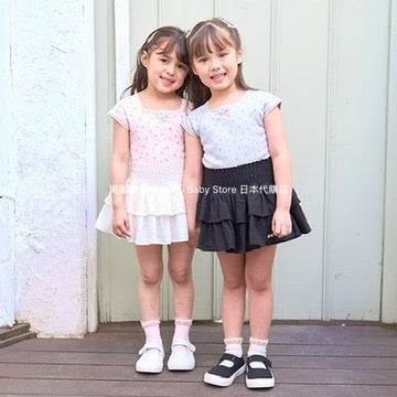 Japanese children's clothing Ly# mine floral top 100-150cm girls summer TOPS 