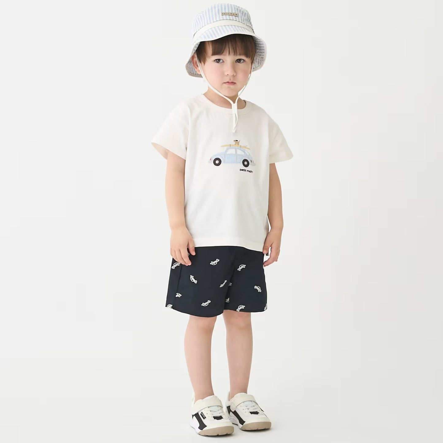 日本童裝 pe#main 遊艇/汽車貼花短袖上衣 80-130cm 男童款 夏季 TOPS