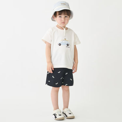 日本童裝 pe#main 遊艇/汽車貼花短袖上衣 80-130cm 男童款 夏季 TOPS