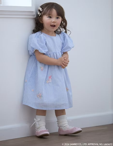 日本童裝 pe#main x 【Sanrio】刺繡圖案連身裙 90-130cm 女童款 夏季 DRESSES