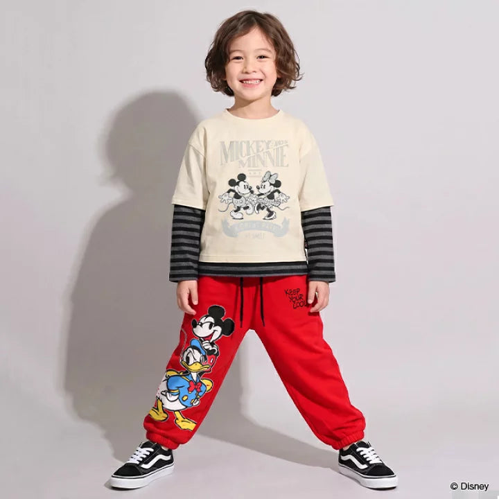 日本童裝 BDL x Disney 假兩件印花上衣 90-140cm 男童款 秋季 TOPS