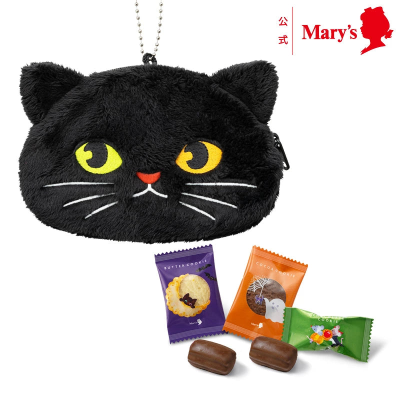 ‼️6/10晚上12點截單‼️日本直送 Mary's Chocolate 毛毛黑貓化妝包連朱古力 5個入 限定手信 Halloween攪鬼特輯 萬聖節