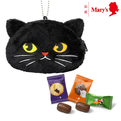 ‼️6/10晚上12點截單‼️日本直送 Mary's Chocolate 毛毛黑貓化妝包連朱古力 5個入 限定手信 Halloween攪鬼特輯 萬聖節