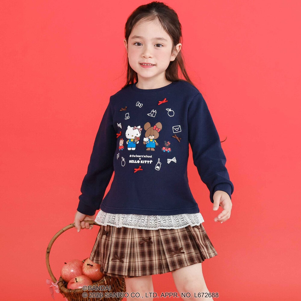 日本童裝 Slap Slip x Sanrio x 小熊學校蕾絲花邊印花上衣 80-130cm 女童款 秋季 TOPS 其他品牌童裝