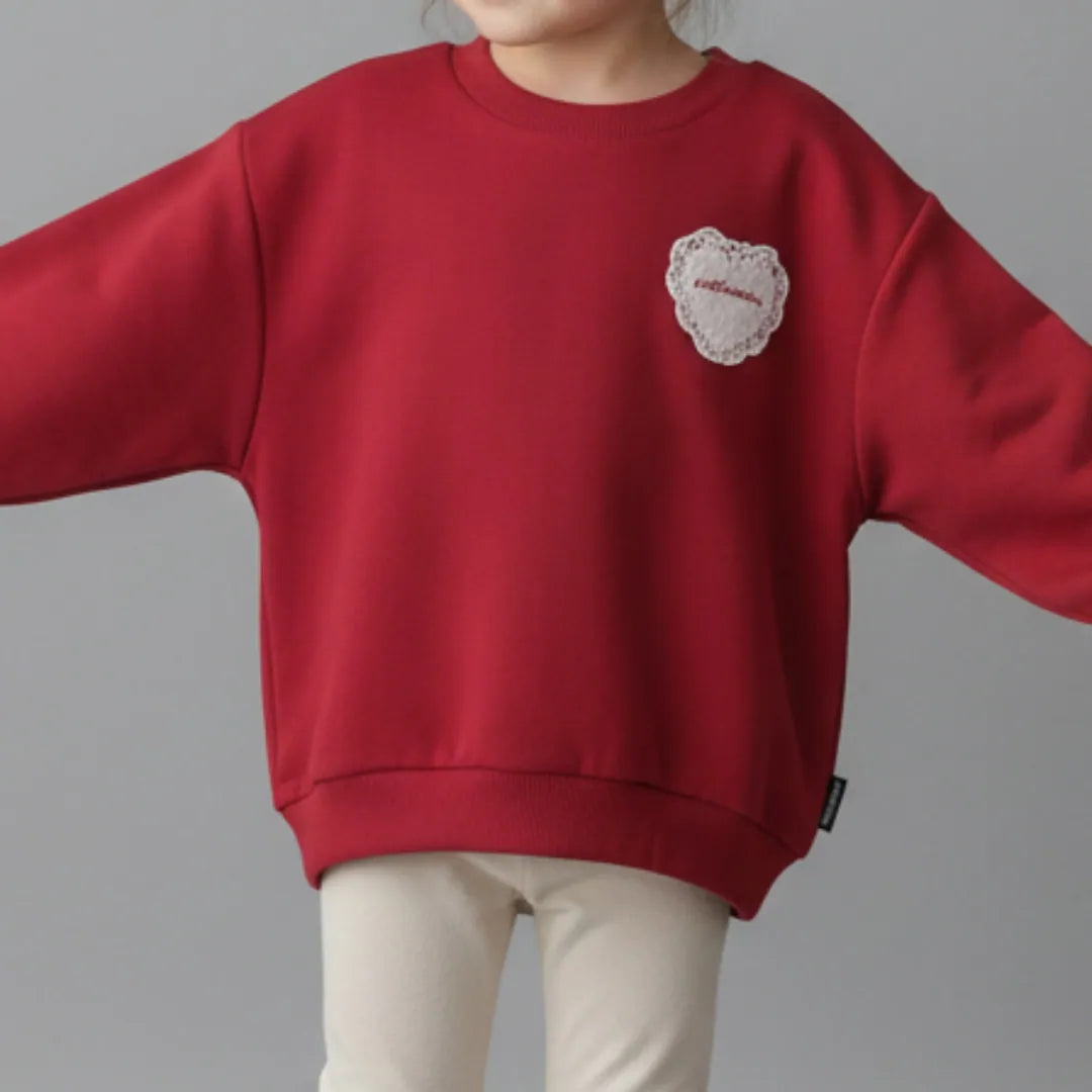 日本童裝 pe#main 印花衛衣 80-130cm 女童款 冬季 TOPS 聖誕紅/新年紅