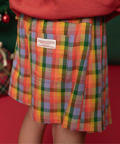 日本童裝 BREEZE 格仔百褶裙褲 80-140cm 女童款 冬季  SKIRTS PANTS Christmas 聖誕快樂特輯 聖誕服裝/飾物配件 聖誕紅/新年紅
