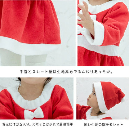 日本童裝 聖誕老人連身裙 80-140cm 女童款 初生嬰兒 Christmas 聖誕快樂特輯 聖誕服裝/飾物配件