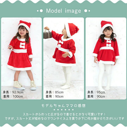 日本童裝 聖誕老人連身裙 80-140cm 女童款 初生嬰兒 Christmas 聖誕快樂特輯 聖誕服裝/飾物配件