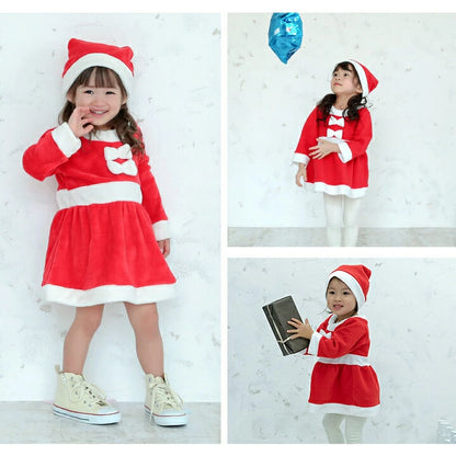 日本童裝 聖誕老人連身裙 80-140cm 女童款 初生嬰兒 Christmas 聖誕快樂特輯 聖誕服裝/飾物配件