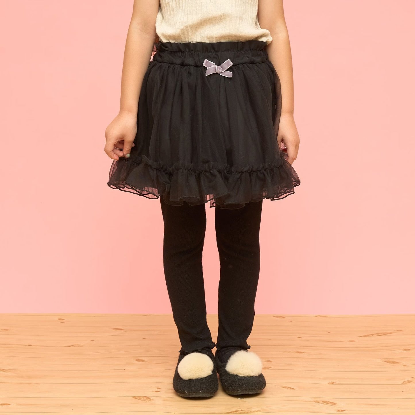 日本童裝 Ly# mine 蓬鬆薄紗裙連打底褲 100-140cm 女童款 冬季 SKIRTS PANTS