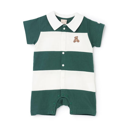 日本童裝 pe#main 熊仔polo連衣 70-80cm 男童款 初生嬰兒 夏季 Jumpsuit